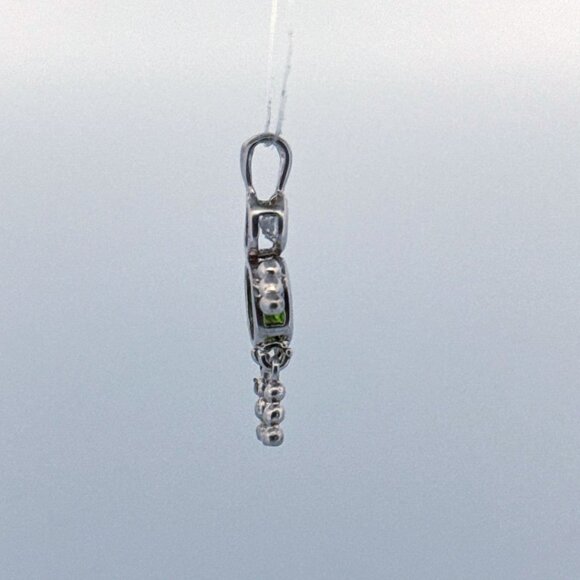 Estate Sterling Silver 925 Robot Pendant Peridot & Clear Gemstone No Chain (BOY) - Picture 2 of 8